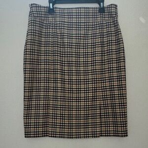 Tahari ASL Plaid Skirt - Black/Tan/Green/Maroon